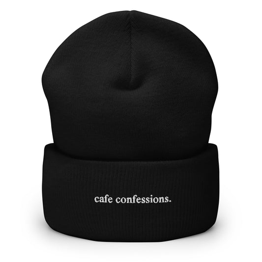 'cafe confessions.' Cuffed Beanie